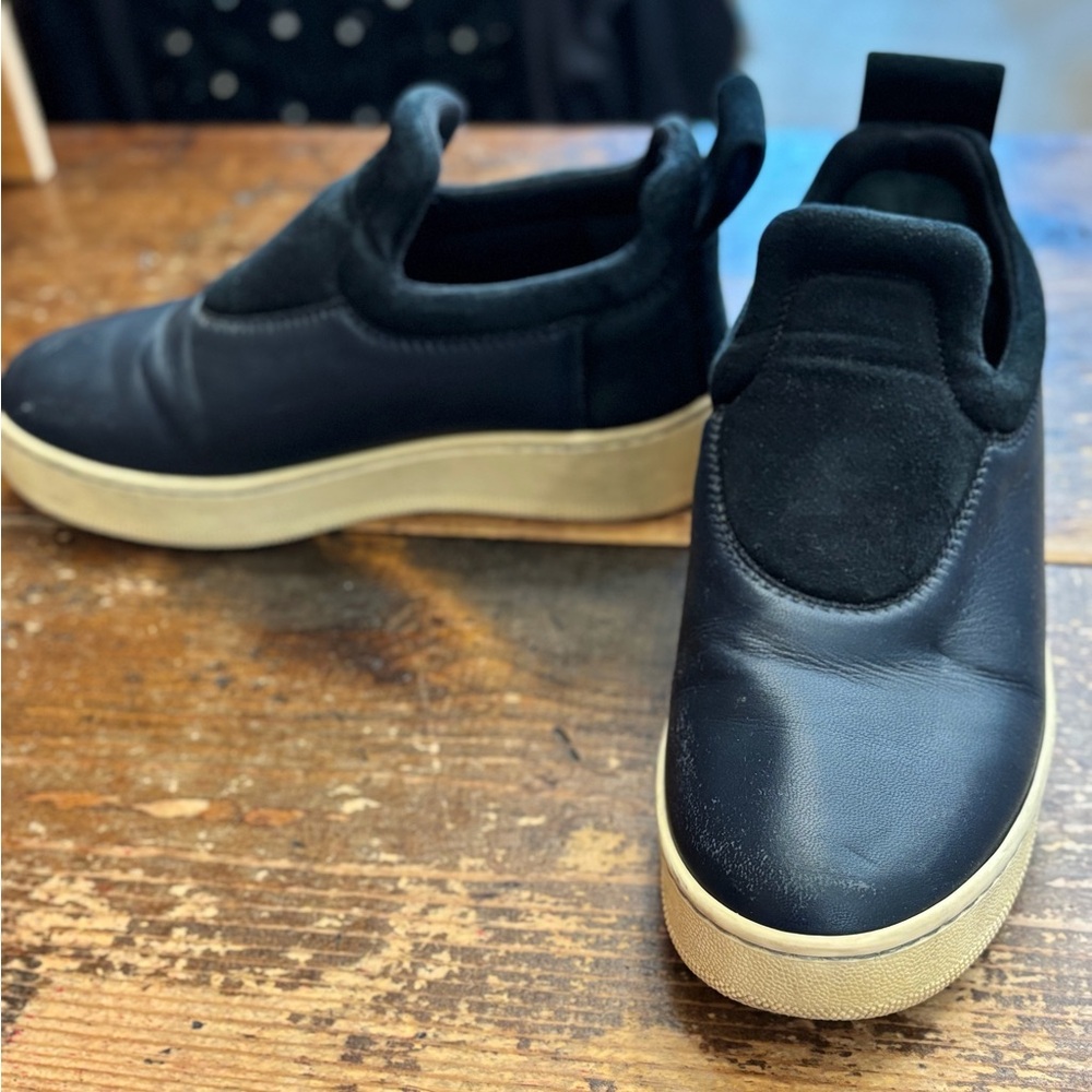 Céline 2015 Phoebe Era Navy Platform Suede Leather Pull On Sneakers